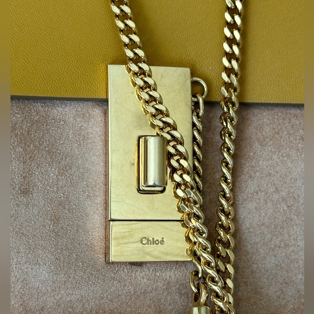 Suede Smooth Calfskin Mini Drew Shoulder Bag Wet Sunflower - Picture 2 of 10